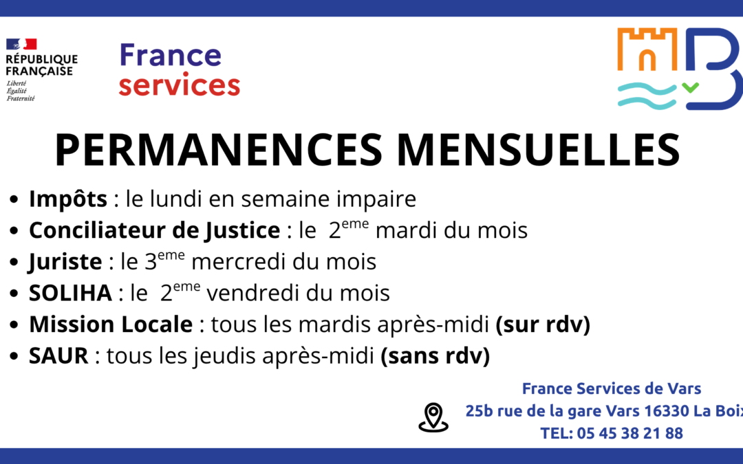 Permanences mensuelles de France Services